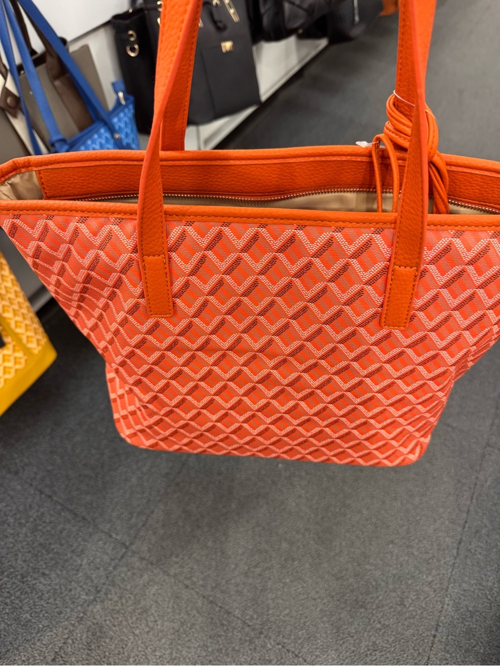 Women’s Orange Patterned Tote Bag